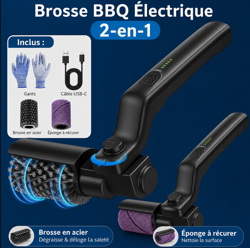 Brosse BBQ Électrique 2-en-1